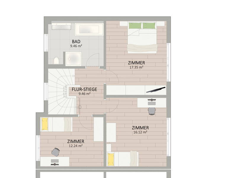 Ein Doppelhaus im Grnen. Ihr neues Zuhause mit 4 Zimmer und Gartenoase samt Terrasse. Bezugsfertig /  / 1220 Wien / Bild 3