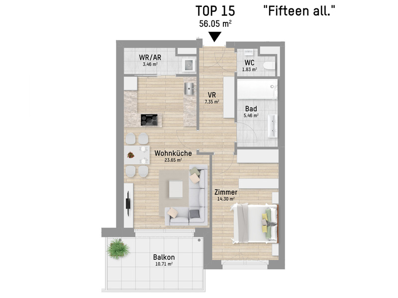 Top geschnittener 2-Zimmer Wohntraum mit bester City-Anbindung. Moderne Ausstattung /  / 1210 Wien / Bild 0