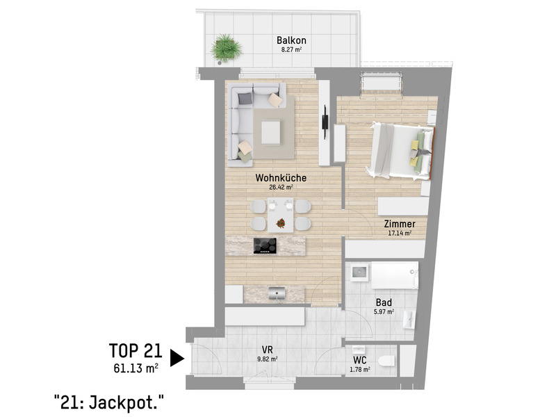 Jackpot: Freundliche 2-Zimmer Wohnung im Grünen. Nur 800m zur U1 sowie S1, S2 und S7