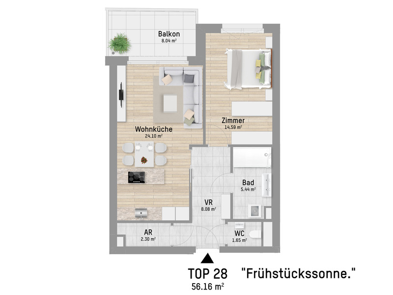 Freundliche 2-Zimmer Wohnung mit ganz viel Licht fr ein gemtliches Zuhause /  / 1210 Wien / Bild 0