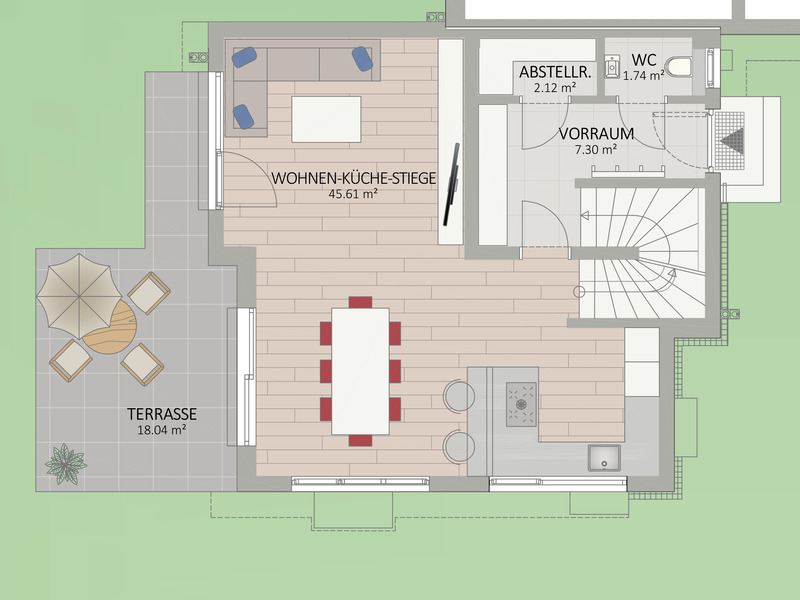 1210, Voltelinistra�e, Wohnen im Gr�nen bei der Neuen Donau, Reihenhaus  /  / 1210&nbsp;Wien / Bild 1