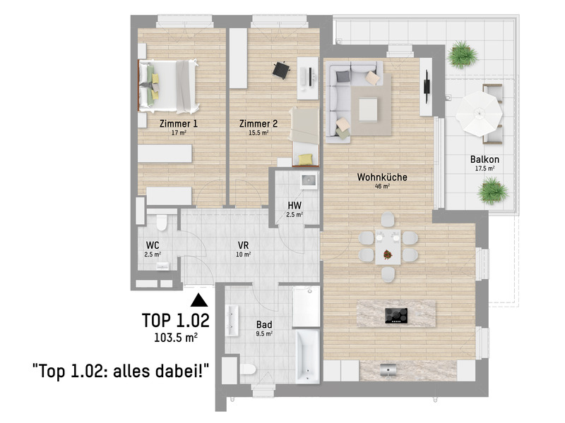 2-Zimmer Wohnparadies in absoluter Bestlage an der Exklusivadresse obere Alte Donau /  / 1220 Wien / Bild 6