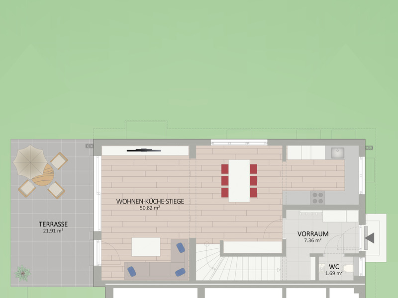 Erstbezug. Modernes Doppelhaus in Hirschstetten mit 4 Zimmer, Garten und Hobbykeller samt Wrmepumpe /  / 1220 Wien / Bild 2