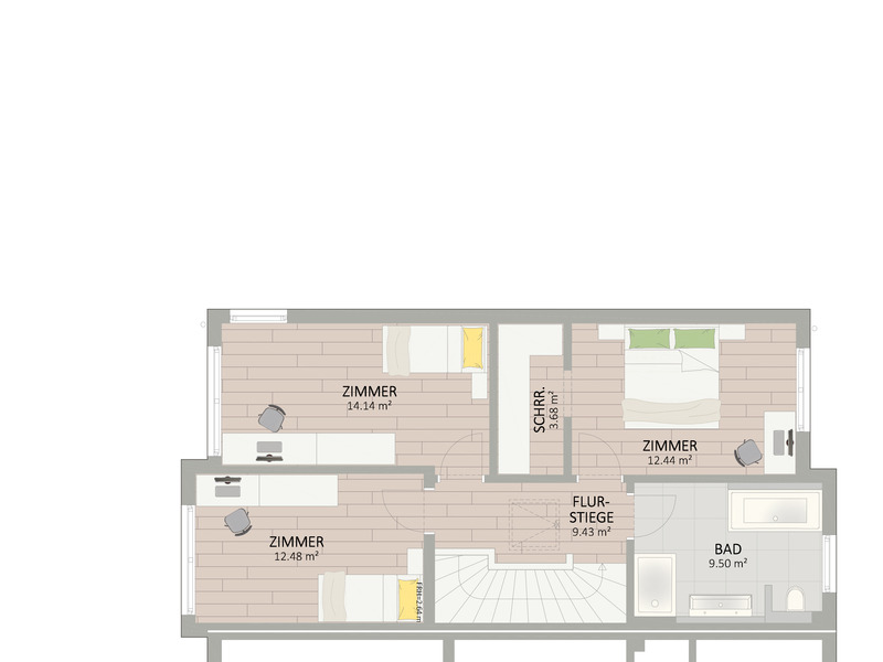 Erstbezug. Modernes Doppelhaus in Hirschstetten mit 4 Zimmer, Garten und Hobbykeller samt Wrmepumpe /  / 1220 Wien / Bild 3