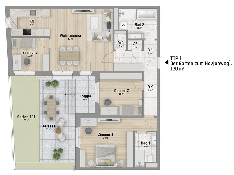 1220, Wagramer Stra�e, Beim Donau Zentrum, U1 und Alte Donau, 4-Zimmer-Eigentumswohnung  /  / 1220&nbsp;Wien / Bild 2