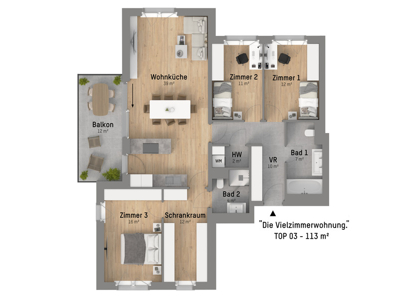 1220, Loimerweg, Nahe Donau Zentrum und U1, 4-Zimmer-Eigentumswohnung  /  / 1220 Wien / Bild 5