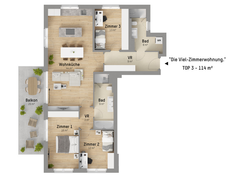 4 Zimmer für viel Freude. 115 m² Wohnglück in höchster Perfektion - nahe U2-Station Donauspital