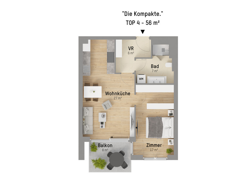Kompakt und gut: 2-Zimmer Eigentumswohnung im Erstbezug. Unweit des Nationalparks Donau-Auen /  / 1220 Wien / Bild 6