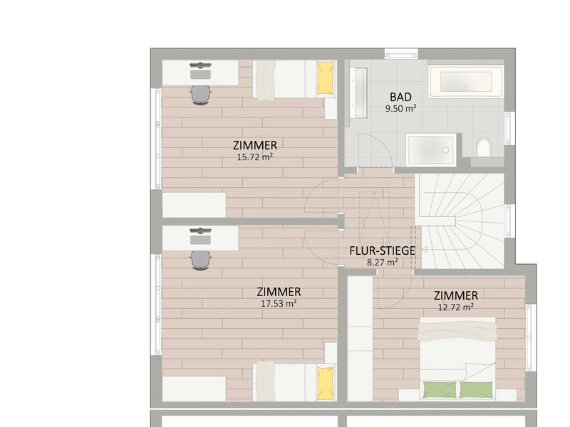 Zum Einziehen verfhrt. 4-Zimmer Doppelhaus mit Wrmepumpe. 2 Parkpltze inklusive /  / 2301 Neu-Oberhausen / Bild 3
