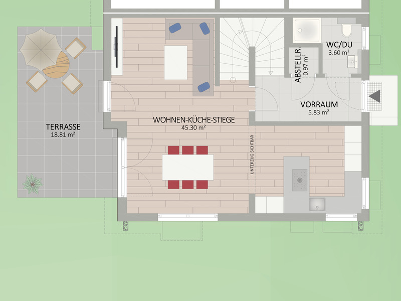 Ein Wohn(t)raum im Grnen: Modernes Haus mit 116 m, 4 Zimmer, Wrmepumpe, voll unterkellert /  / 2301 Neu-Oberhausen / Bild 2