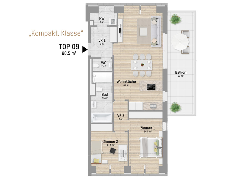 1220, Brabbeegasse, Nur 200 Meter zur U1, 3-Zimmer-Eigentumswohnung 