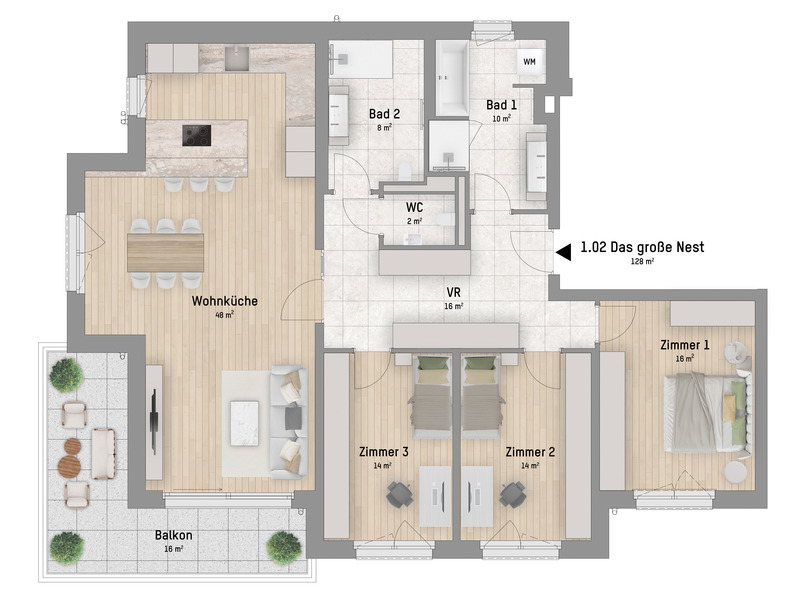 1220, Arminenstrae, Nur 200 m zur unteren Alten Donau, 4-Zimmer-Eigentumswohnung  /  / 1220 Wien / Bild 2