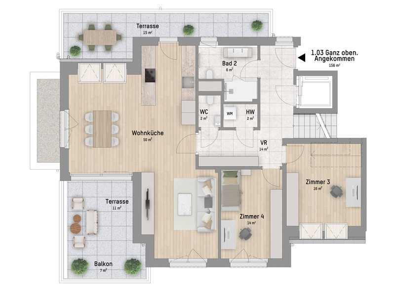 1220, Arminenstrae, Nur 200 m zur unteren Alten Donau, 5-Zimmer-Penthouse  /  / 1220 Wien / Bild 2