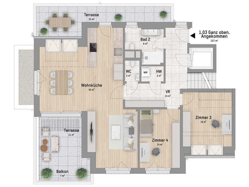 1220, Arminenstrae, Nur 200 m zur unteren Alten Donau, 5-Zimmer-Penthouse  /  / 1220 Wien / Bild 2