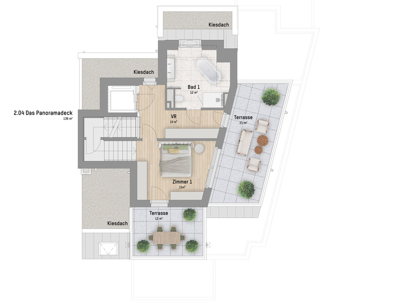 1220, Arminenstrae, Nur 200 m zur unteren Alten Donau, 4-Zimmer-Penthouse  /  / 1220 Wien / Bild 3
