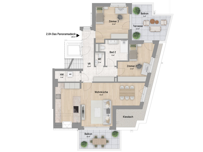 1220, Arminenstrae, Nur 200 m zur unteren Alten Donau, 4-Zimmer-Penthouse  /  / 1220 Wien / Bild 2