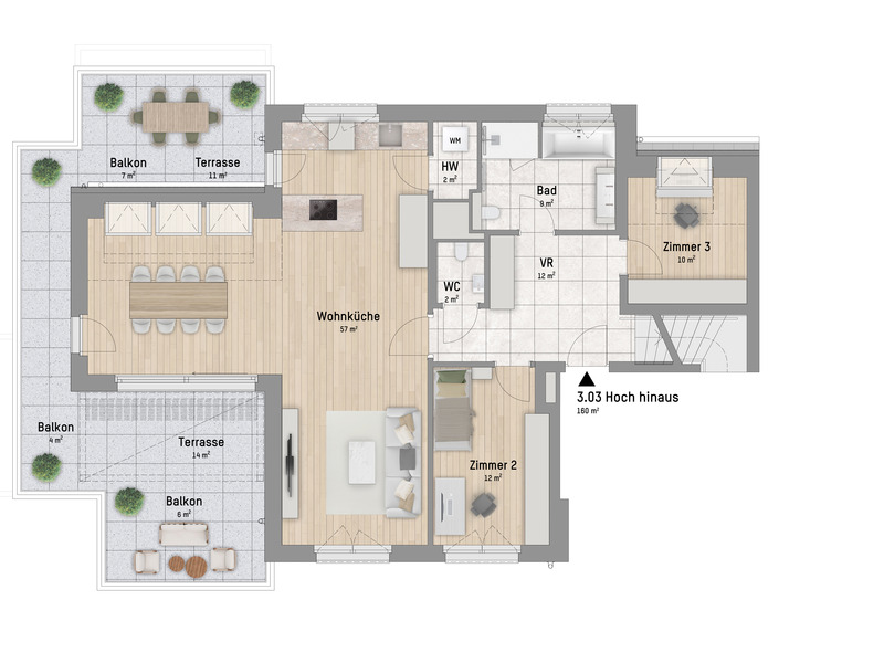 1220, Arminenstrae, Nur 200 m zur unteren Alten Donau, 5-Zimmer-Penthouse  /  / 1220 Wien / Bild 2