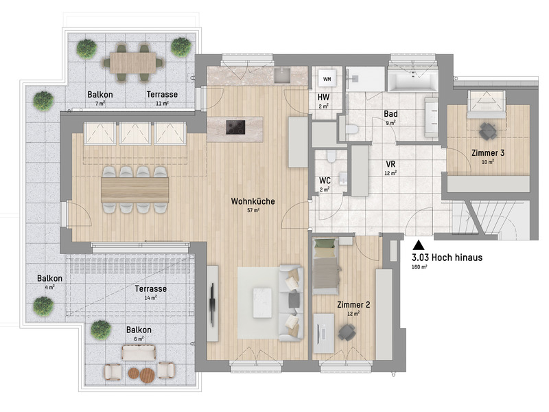 1220, Arminenstrae, Nur 200 m zur unteren Alten Donau, 5-Zimmer-Penthouse  /  / 1220 Wien / Bild 2