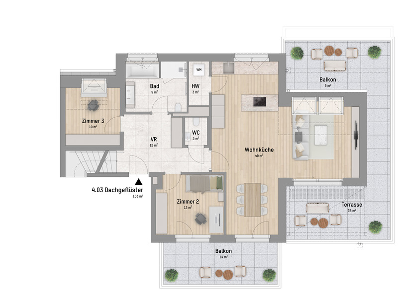 1220, Arminenstrae, Nur 200 m zur unteren Alten Donau, 5-Zimmer-Penthouse  /  / 1220 Wien / Bild 2