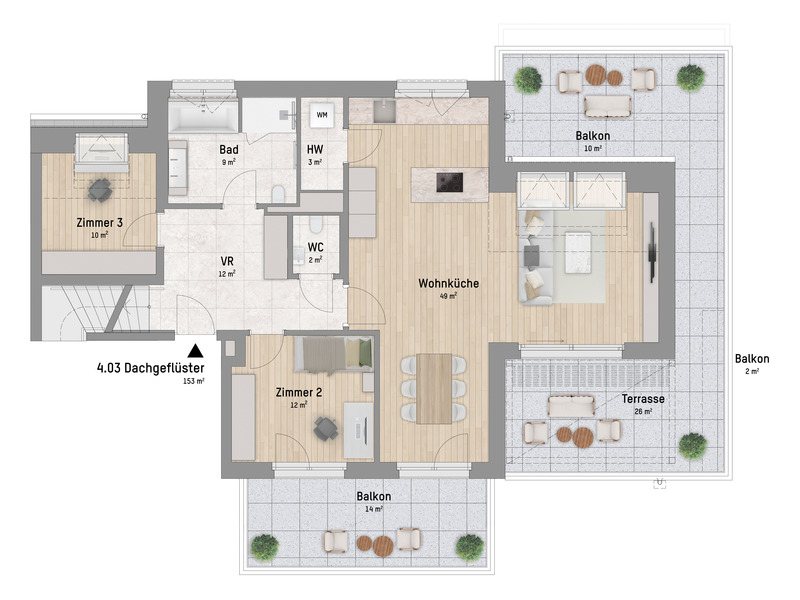 1220, Arminenstrae, Nur 200 m zur unteren Alten Donau, 5-Zimmer-Penthouse  /  / 1220 Wien / Bild 2