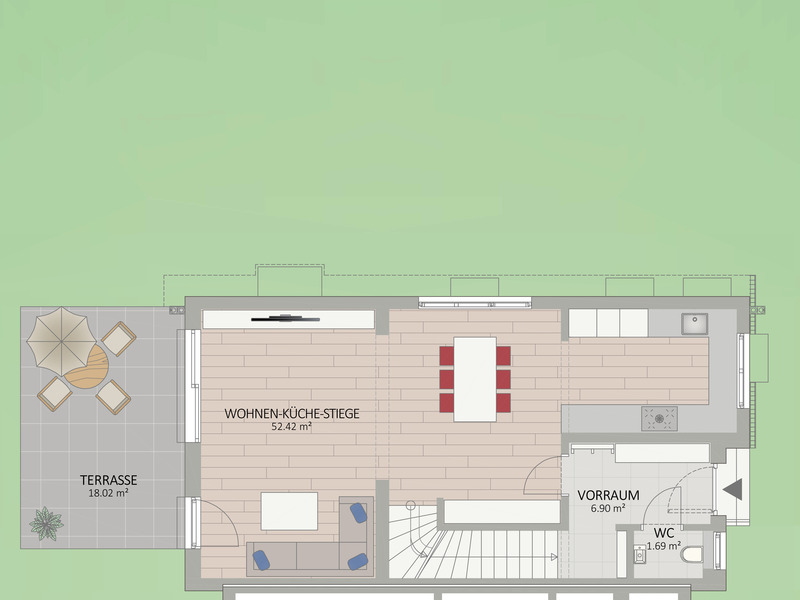 1210, Voltelinistra�e, Wohnen im Gr�nen bei der Neuen Donau, Reihenhaus  /  / 1210&nbsp;Wien / Bild 1