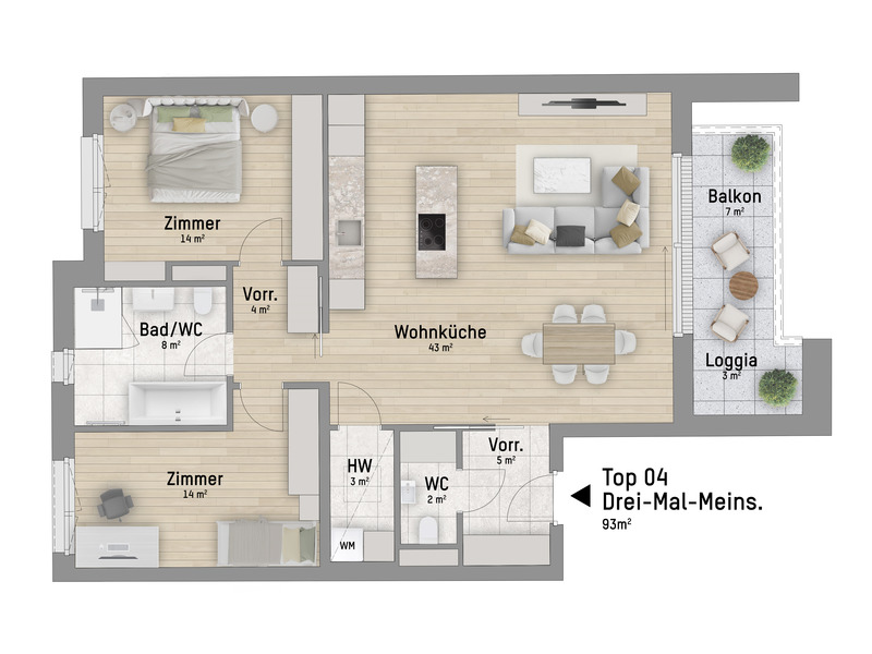 1230, Khekgasse, N�he Bahnhof Liesing, 3-Zimmer-Eigentumswohnung  /  / 1230&nbsp;Wien / Bild 2