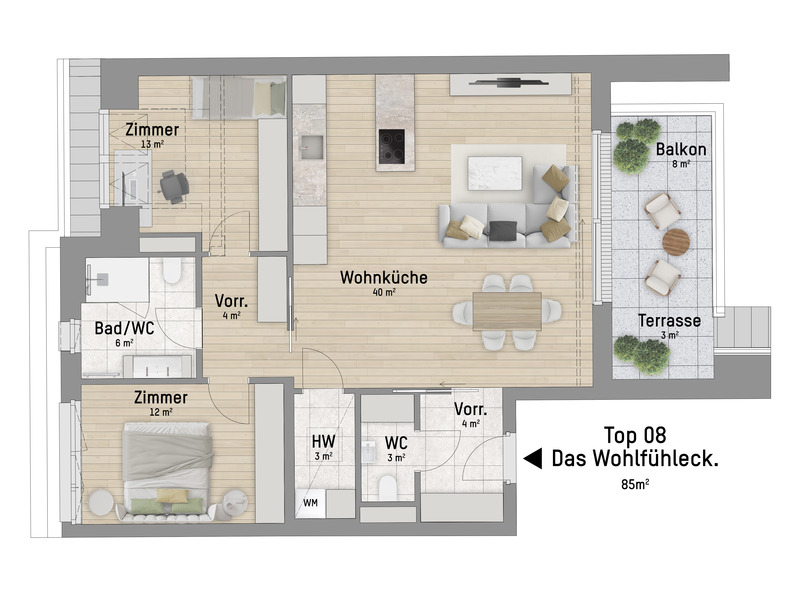 1230, Khekgasse, N�he Bahnhof Liesing, 3-Zimmer-Eigentumswohnung  /  / 1230&nbsp;Wien / Bild 2