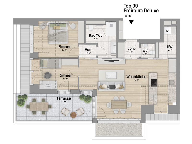 1230, Khekgasse, N�he Bahnhof Liesing, 3-Zimmer-Eigentumswohnung  /  / 1230&nbsp;Wien / Bild 2