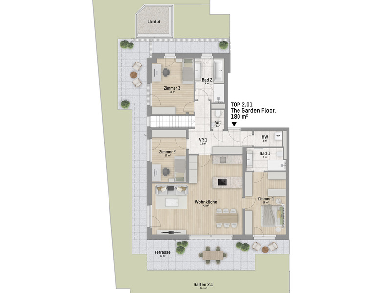 1220, Brachelligasse, 400 m zur U1 bei der Alten Donau, 4-Zimmer-Eigentumswohnung  /  / 1220&nbsp;Wien / Bild 2