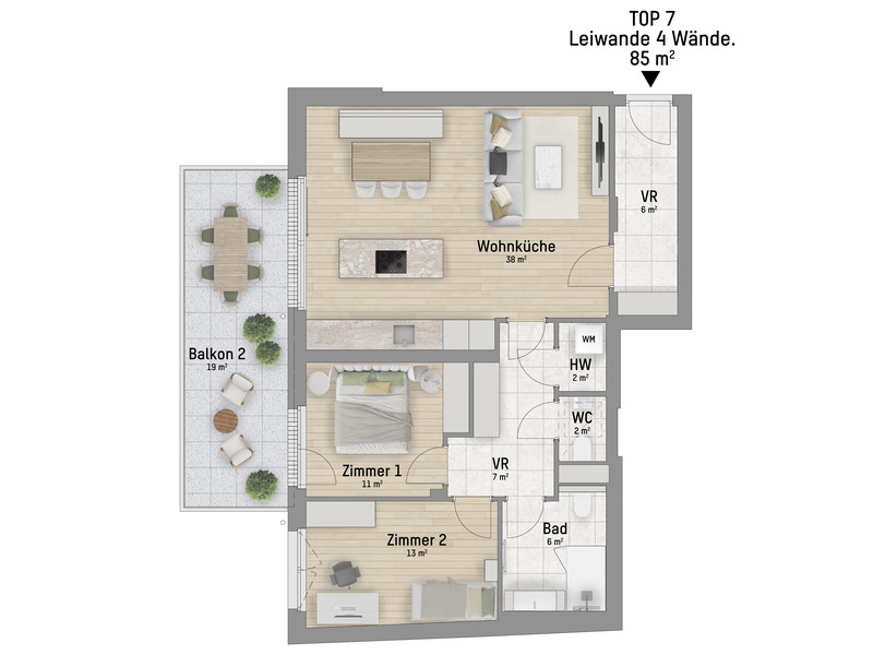 1220, Wagramer Stra�e, Beim Donau Zentrum, U1 und Alte Donau, 3-Zimmer-Eigentumswohnung  /  / 1220&nbsp;Wien / Bild 2