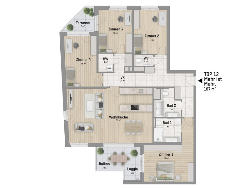 1220, Wagramer Stra�e, Beim Donau Zentrum, U1 und Alte Donau, 5-Zimmer-Eigentumswohnung  /  / 1220&nbsp;Wien / Bild 2