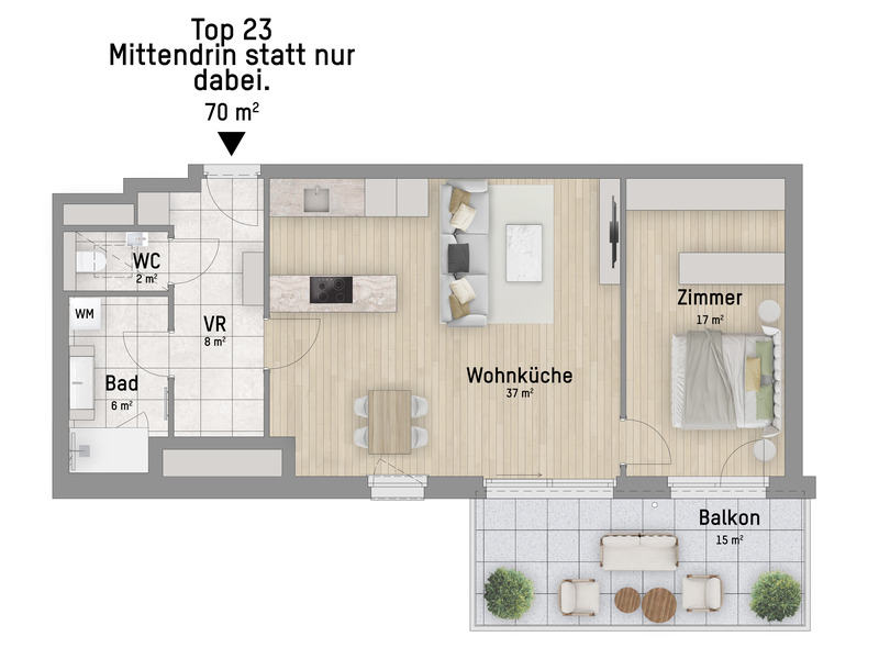 1220, Wagramer Stra�e, Beim Donau Zentrum, U1 und Alte Donau, 2-Zimmer-Eigentumswohnung  /  / 1220&nbsp;Wien / Bild 2