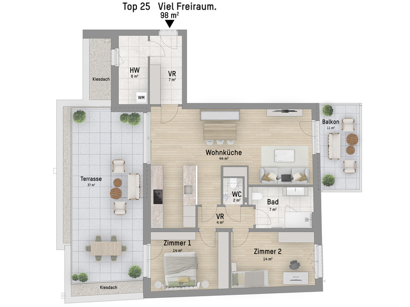 1220, Wagramer Stra�e, Beim Donau Zentrum, U1 und Alte Donau, 3-Zimmer-Eigentumswohnung  /  / 1220&nbsp;Wien / Bild 2
