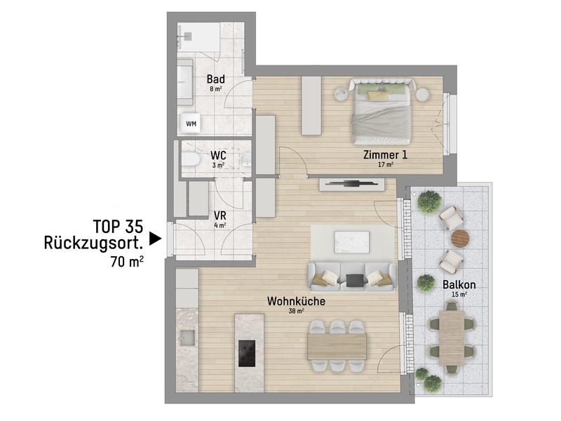 1220, Wagramer Stra�e, Beim Donau Zentrum, U1 und Alte Donau, 2-Zimmer-Eigentumswohnung  /  / 1220&nbsp;Wien / Bild 2