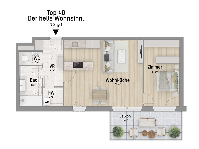 1220, Wagramer Stra�e, Beim Donau Zentrum, U1 und Alte Donau, 2-Zimmer-Eigentumswohnung  /  / 1220&nbsp;Wien / Bild 2