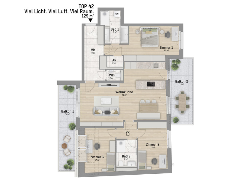 1220, Wagramer Stra�e, Beim Donau Zentrum, U1 und Alte Donau, 4-Zimmer-Eigentumswohnung  /  / 1220&nbsp;Wien / Bild 2