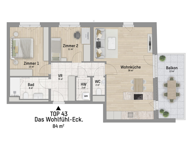 1220, Wagramer Stra�e, Beim Donau Zentrum, U1 und Alte Donau, 3-Zimmer-Eigentumswohnung  /  / 1220&nbsp;Wien / Bild 2