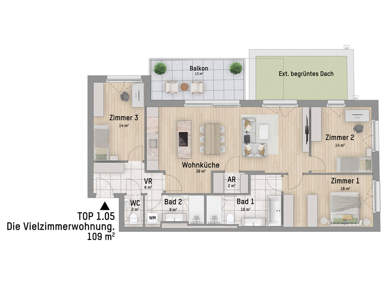 1220, Hausfeldstraße, In 2 Fahrradminuten zur U2, 4-Zimmer-Eigentumswohnung / / 1220 Wien / Bild 2