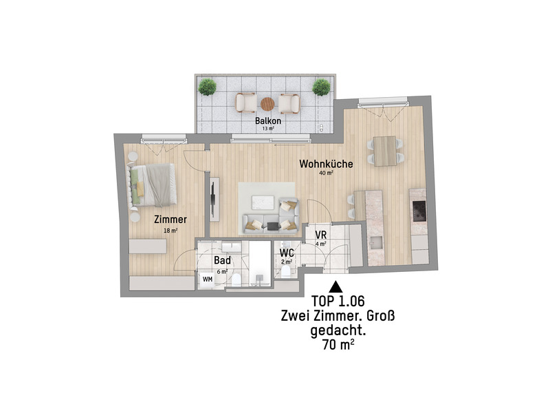 1220, Hausfeldstraße, In 2 Fahrradminuten zur U2, 2-Zimmer-Eigentumswohnung / / 1220 Wien / Bild 2