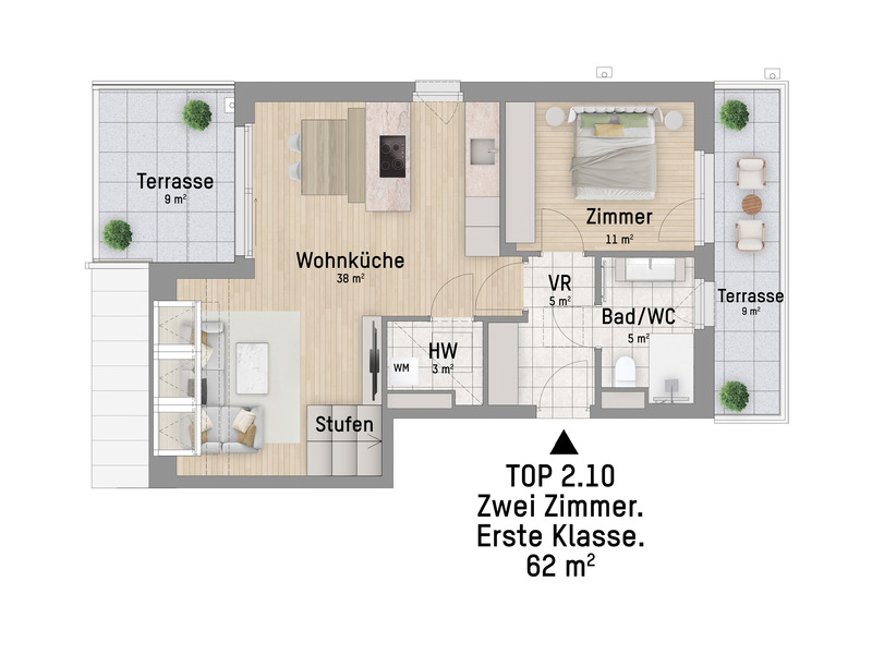 1220, Hausfeldstraße, In 2 Fahrradminuten zur U2, 2-Zimmer-Eigentumswohnung / / 1220 Wien / Bild 2
