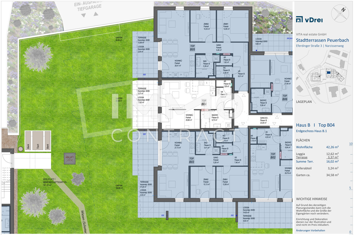 Ideale Kleinwohnung fr Gartenliebhaber in den STADTTERRASSEN PEUERBACH - provisionsfrei!  ** JETZT FRHKUFER-RABATT!** /  / 4722 Peuerbach / Bild 1