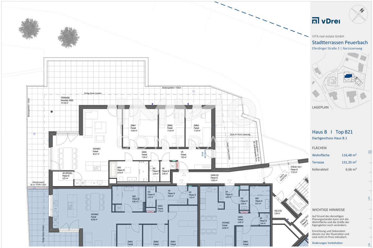 4-Zi Penthouse mit Fernblick in den STADTTERRASSEN PEUERBACH - provisionsfrei!  ** JETZT FRHKUFER-RABATT!** /  / 4722 Peuerbach / Bild 2