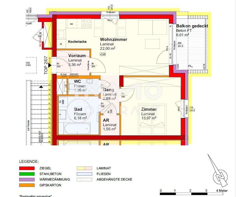 Sdseitige 2 Zimmer Wohnung mit Balkon! /  / 3141 Kapelln / Bild 7