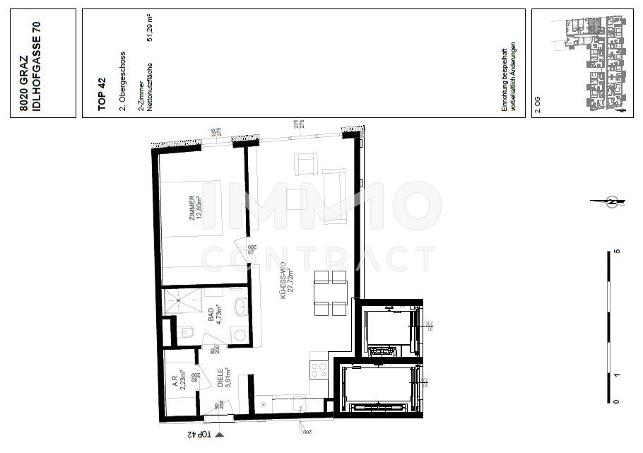 ERSTBEZUG - Gefrderte, helle 2 Zimmer Wohnung in zentraler Lage - Idlhofgasse 70 - Top 042 /  / 8020 Graz / Bild 9