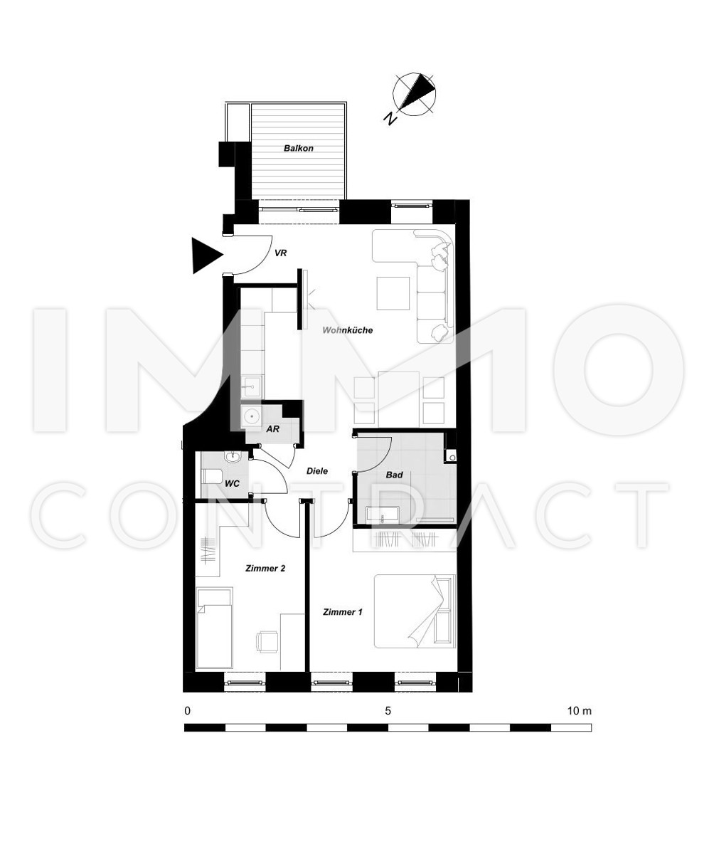 BALKON mit Grnblick - 3 Zimmer Wohnung Nhe Aupark - 2 bedroom Apartment with balcony /  / 1210 Wien / Bild 5