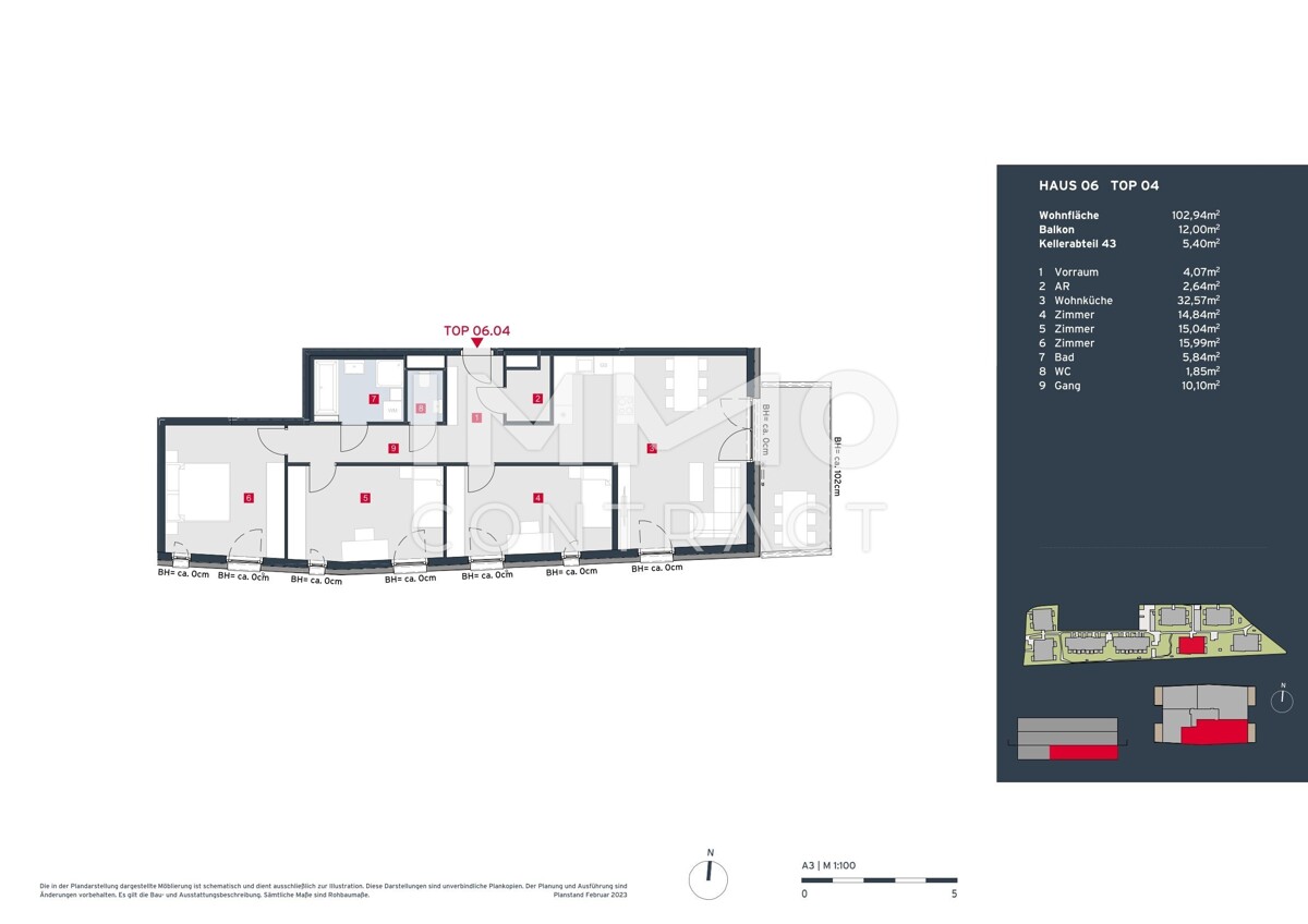Provisionsfrei: Traumhafte, helle 4-Zimmer-Wohnung mit Balkon in charmanter Anlage /  / 2333 Leopoldsdorf / Bild 7