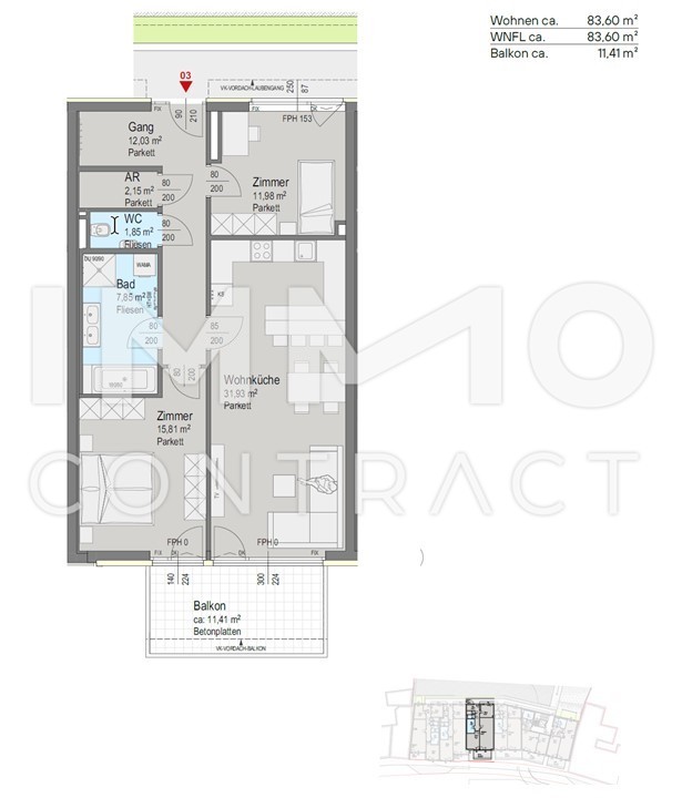 NEUBAU
Provisionsfrei Balkonwohnung /  / 2391 Kaltenleutgeben / Bild 6