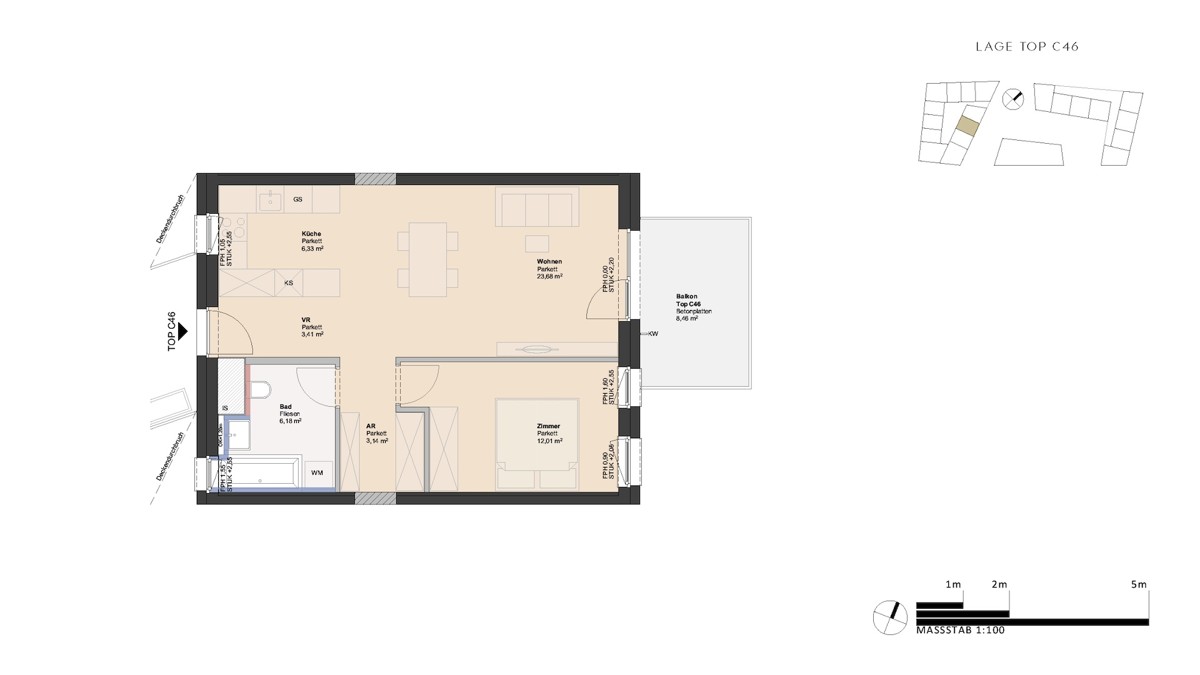 Provisionsfrei! - ideale 2-Zimmer Wohnung mit Balkon im Erstbezug /  / 4030 Linz / Bild 2