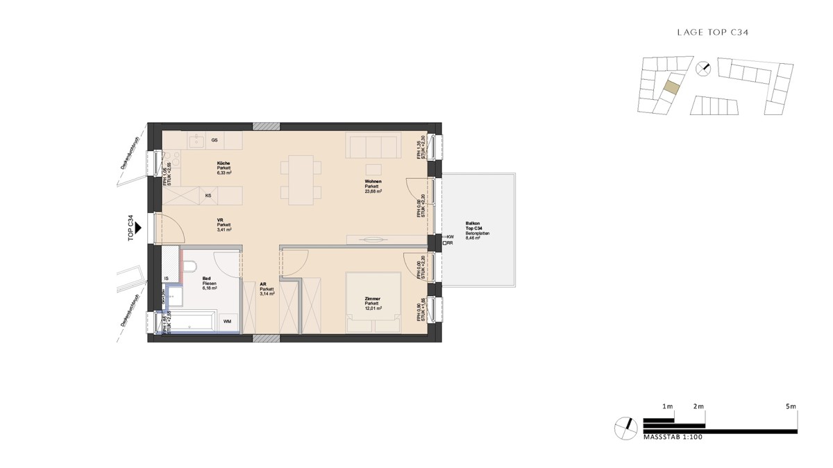 Provisionsfrei! - ideale 2-Zimmer Wohnung mit Balkon im Erstbezug /  / 4030 Linz / Bild 2