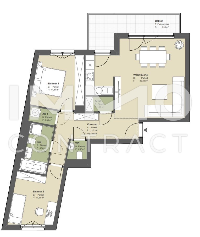 Provisionsfrei: Vierzimmer-Wohnung mit Balkon in hochwertigem Neubau /  / 1030 Wien, Landstrae / Bild 5
